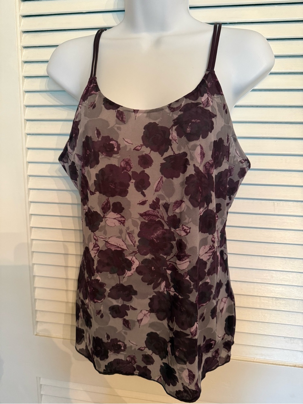 Vtg Y2K George Purple & Gray Camisole Medium